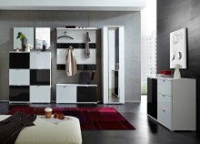 Schuhkipper >M-397< (BxHxT: 52x42x3 cm) in schwarz aus MDF - 52x42x3cm (BxHxT)