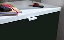 Schuhkipper >M-397< (BxHxT: 52x42x3 cm) in schwarz aus MDF - 52x42x3cm (BxHxT)
