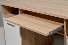 Schreibtisch >M-382< (BxHxT: 145x75x70 cm) in braun | weiss - 145x75x70 (BxHxT)