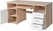 Schreibtisch >M-382< (BxHxT: 145x75x70 cm) in braun | weiss - 145x75x70 (BxHxT)