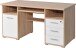 Schreibtisch >M-382< (BxHxT: 145x75x70 cm) in braun | weiss - 145x75x70 (BxHxT)