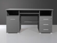 Schreibtisch >M-382< (BxHxT: 145x75x70 cm) in schwarz | anthrazit