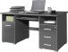 Schreibtisch >M-382< (BxHxT: 145x75x70 cm) in schwarz | anthrazit