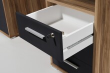 Schreibtisch >M-382< (BxHxT: 145x75x70 cm) in braun | schwarz