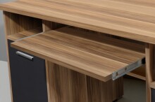 Schreibtisch >M-382< (BxHxT: 145x75x70 cm) in braun | schwarz