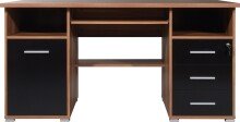 Schreibtisch >M-382< (BxHxT: 145x75x70 cm) in braun | schwarz
