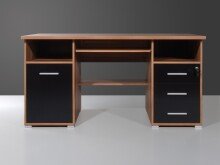 Schreibtisch >M-382< (BxHxT: 145x75x70 cm) in braun | schwarz