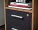 Schreibtisch >M-382< (BxHxT: 145x75x70 cm) in braun | schwarz