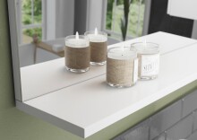 Garderobenspiegel >M-381< (BxHxT: 76x75x15 cm) in weiss - 76x75x15cm (BxHxT)