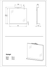 Garderobenspiegel >M-381< (BxHxT: 76x75x15 cm) in weiss - 76x75x15cm (BxHxT)