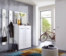 Garderobenspiegel >M-402< (BxHxT: 134x63x3 cm) in weiss - 134x63x3cm (BxHxT)