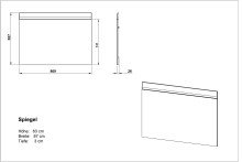 Garderobenspiegel >M-402< (BxHxT: 89x63x3 cm) in weiss - 89x63x3cm (BxHxT)