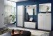 Garderobenpaneel >M-402< (BxHxT: 96x90x30 cm) in weiss - 96x90x30 (BxHxT)