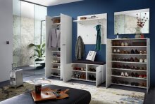 Schuhbank >M-402< (BxHxT: 96x51x39 cm) in weiss - 96x51x39cm (BxHxT)
