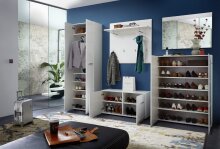 Schuhbank >M-402< (BxHxT: 96x51x39 cm) in weiss - 96x51x39cm (BxHxT)