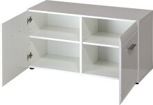 Schuhbank >M-402< (BxHxT: 96x51x39 cm) in weiss - 96x51x39cm (BxHxT)