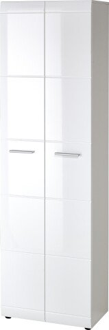Garderobenschrank >M-402< (BxHxT: 59x197x37 cm) in weiss - 59x197x37cm (BxHxT)