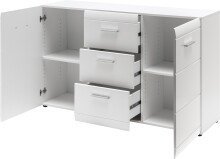 Sideboard >M-402< (BxHxT: 144x86x40 cm) in weiss - 144x86x40cm (BxHxT)