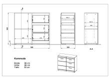Kommode >M-402< (BxHxT: 96x86x40 cm) in weiss - 96x86x40cm (BxHxT)