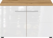 Schuhbank >M-389< (BxHxT: 75x50x41 cm) in braun | weiss - 75x50x41cm (BxHxT)