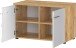 Schuhbank >M-389< (BxHxT: 75x50x41 cm) in braun | weiss - 75x50x41cm (BxHxT)
