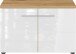 Schuhbank >M-389< (BxHxT: 75x50x41 cm) in braun | weiss - 75x50x41cm (BxHxT)