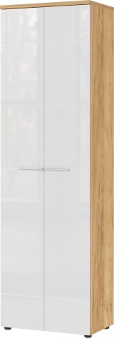Garderobenschrank >M-389< (BxHxT: 60x198x41 cm) in braun | weiss