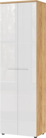 Garderobenschrank >M-389< (BxHxT: 60x198x41 cm) in braun | weiss