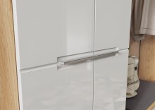 Garderobenschrank >M-389< (BxHxT: 60x198x41 cm) in braun | weiss