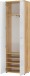 Garderobenschrank >M-389< (BxHxT: 60x198x41 cm) in braun | weiss