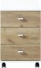 Rollcontainer >M-412< (BxHxT: 40x57x49 cm) in weiss | braun - 40x57x49cm (BxHxT)