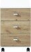 Rollcontainer >M-412< (BxHxT: 40x57x49 cm) in weiss | braun - 40x57x49cm (BxHxT)