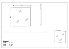 Garderobenspiegel >M-392< (BxHxT: 74x80x3 cm) in braun - 74x80x3cm (BxHxT)