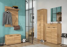 Garderobenpaneel >M-392< (BxHxT: 75x110x30 cm) in braun - 75x110x30cm (BxHxT)