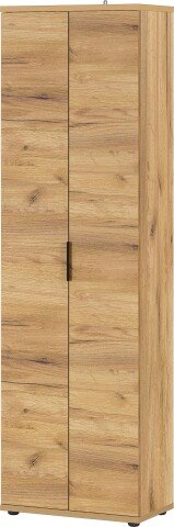 Garderobenschrank >M-392< (BxHxT: 59x199x34 cm) in braun - 59x199x34cm (BxHxT)