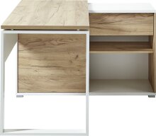 Schreibtisch >M-414< (BxHxT: 120x75x117 cm) in weiss | braun
