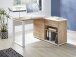 Schreibtisch >M-414< (BxHxT: 120x75x117 cm) in weiss | braun