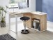 Schreibtisch >M-414< (BxHxT: 120x75x117 cm) in weiss | braun
