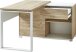 Schreibtisch >M-414< (BxHxT: 120x75x117 cm) in weiss | braun