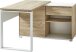 Schreibtisch >M-414< (BxHxT: 120x75x117 cm) in weiss | braun