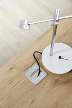 Schreibtisch >M-414< (BxHxT: 158x75x79 cm) in weiss | braun - 158x75x79 (BxHxT)