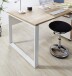 Schreibtisch >M-414< (BxHxT: 158x75x79 cm) in weiss | braun - 158x75x79 (BxHxT)