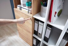 Kommode >M-414< (BxHxT: 85x120x40 cm) in weiss | braun - 85x120x40cm (BxHxT)