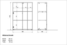 Kommode >M-414< (BxHxT: 85x120x40 cm) in weiss | braun - 85x120x40cm (BxHxT)