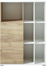 Kommode >M-414< (BxHxT: 85x120x40 cm) in weiss | braun - 85x120x40cm (BxHxT)