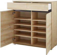 Kommode >M-401< (BxHxT: 96x103x40 cm) in braun | hellbraun - 96x103x40cm (BxHxT)