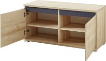 Schuhbank >M-401< (BxHxT: 96x52x40 cm) in braun | hellbraun - 96x52x40cm (BxHxT)