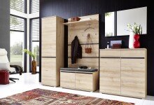 Garderobenschrank >M-401< (BxHxT: 54x200x40 cm) in hellbraun - 54x200x40 (BxHxT)