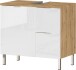 Waschbeckenunterschrank >M-415< (BxHxT: 60x56x34 cm) in hellbraun | weiss