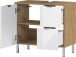 Waschbeckenunterschrank >M-415< (BxHxT: 60x56x34 cm) in hellbraun | weiss